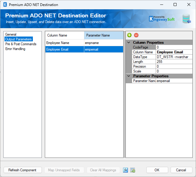 Premium ADO.NET Destination - Output parameters.png